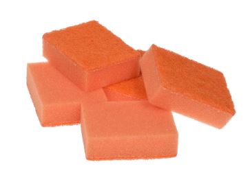 Губка для мытья посуды 8*6*2,5см 5шт оранж, Tutto/48